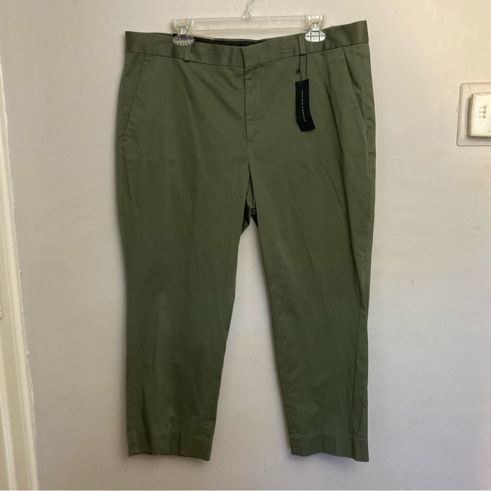9-27 Banana Republic Green Avery Cropped Pants 16S 16 Petite NWT NEW Chino